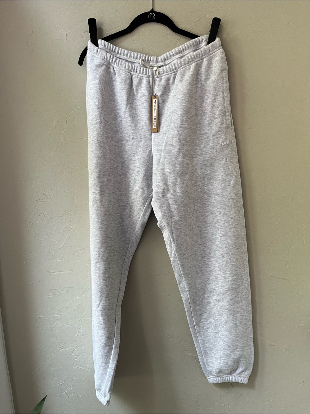 SKIMS COTTON FLEECE CLASSIC JOGGERS LIGHT HEATHER GREY M - Picture 6 of 8